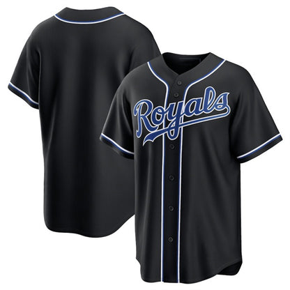 Kansas City Royals Blank Black MIKSHPS Out Stitched Jersey