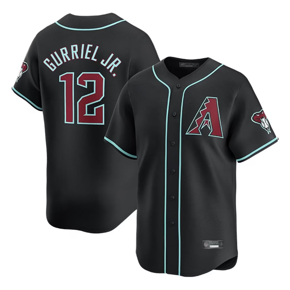 Arizona Diamondbacks #12 Lourdes Gurriel Jr Player Black MIKSHPS Limited Home Game Stitched Jerseys