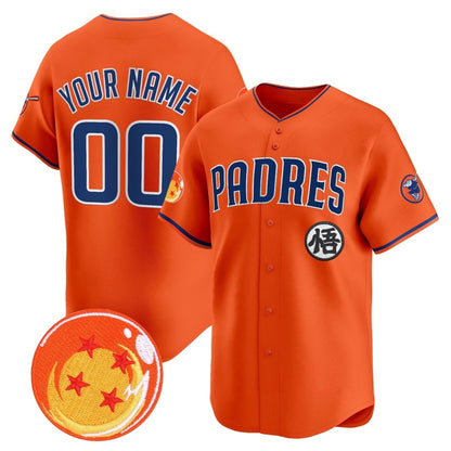 Custom San Diego Padres x Dragon Ball Orange MIKSHPS Vapor Premier Limited Jersey - All Stitched