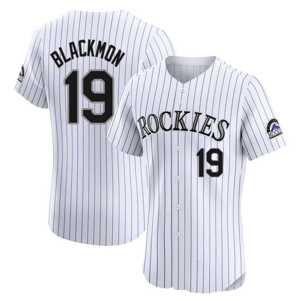 Colorado Rockies #19 Charlie Blackmon Player White MIKSHPS Limited Elite Home Stitched Jerseys