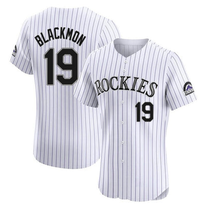 Colorado Rockies #19 Charlie Blackmon Player White MIKSHPS Limited Elite Home Stitched Jerseys