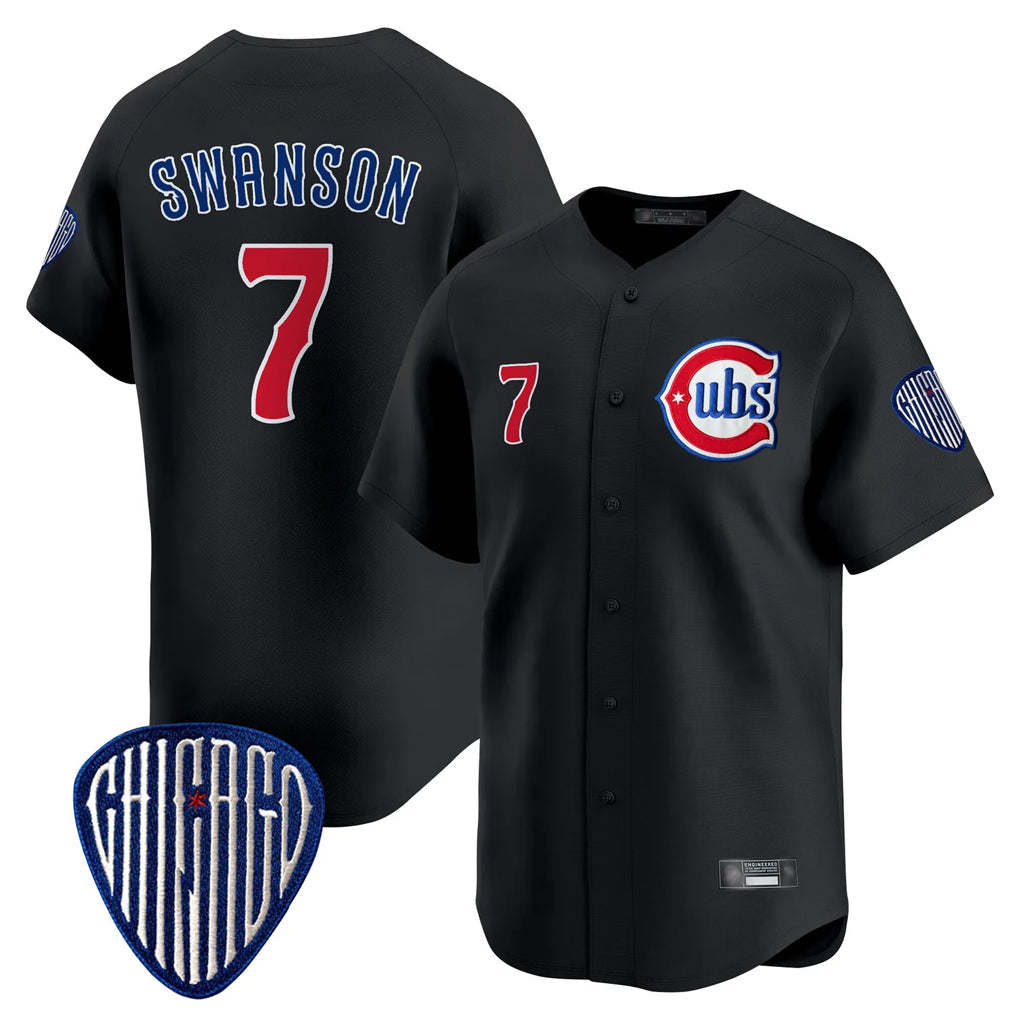 Chicago Cubs #7 Dansby Swanson Player Black MIKSHPS Vapor Premier Limited Home Stitched Jerseys