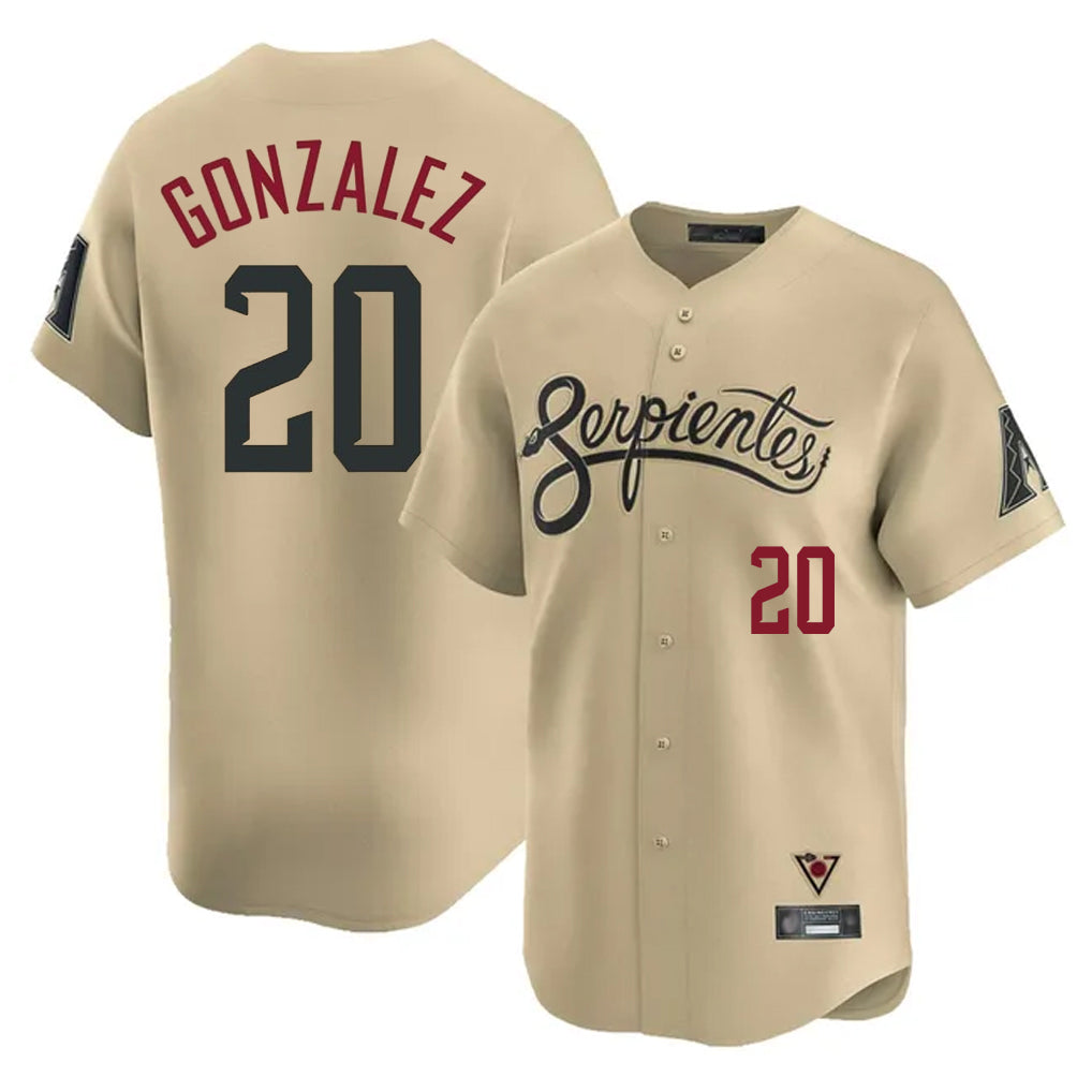 Arizona Diamondbacks #20 Luis Gonzalez Player Tan MIKSHPS City Connect Limited Home Game Stitched Jerseys