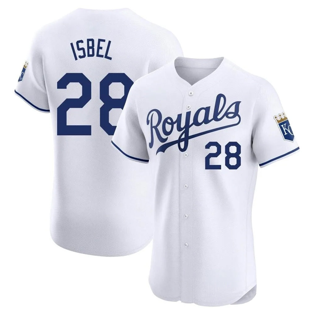 Kansas City Royals #28 Kyle Isbel Player White MIKSHPS Alt Limited Elite Home Stitched Jerseys