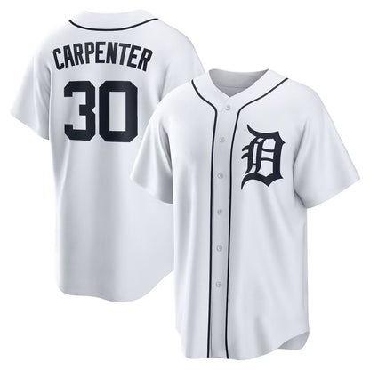 Detroit Tigers #30 Kerry Carpenter White MIKSHPS Home Replica Jersey