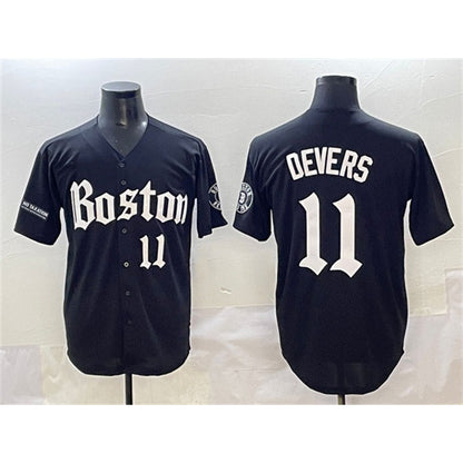 Boston Red Sox #11 Rafael Devers Black MIKSHPS Gothic Vapor Limited Stitched Jersey