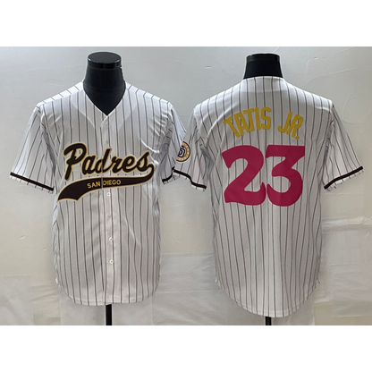 San Diego Padres #23 Fernando Tatis Jr White MIKSHPS NEW 2023 City Connect Cool Base Stitched Jersey 2