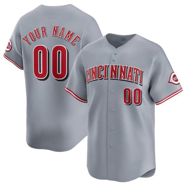Custom Cincinnati Reds Active Player Gray MIKSHPS Away Limited Stitched Jersey