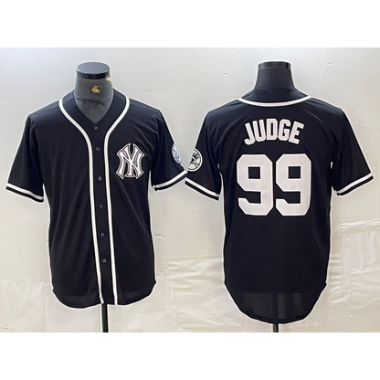 New York Yankees #99 Aaron Judge Black White MIKSHPS Cool Base Stitched Jersey
