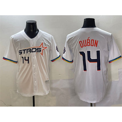 Houston Astros #14 Mauricio Dub¨®n White MIKSHPS 2025 City Connect Limited Stitched Jersey
