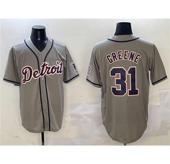Detroit Tigers #31 Riley Greene Gray MIKSHPS With Patch Cool Base Stitched Jersey