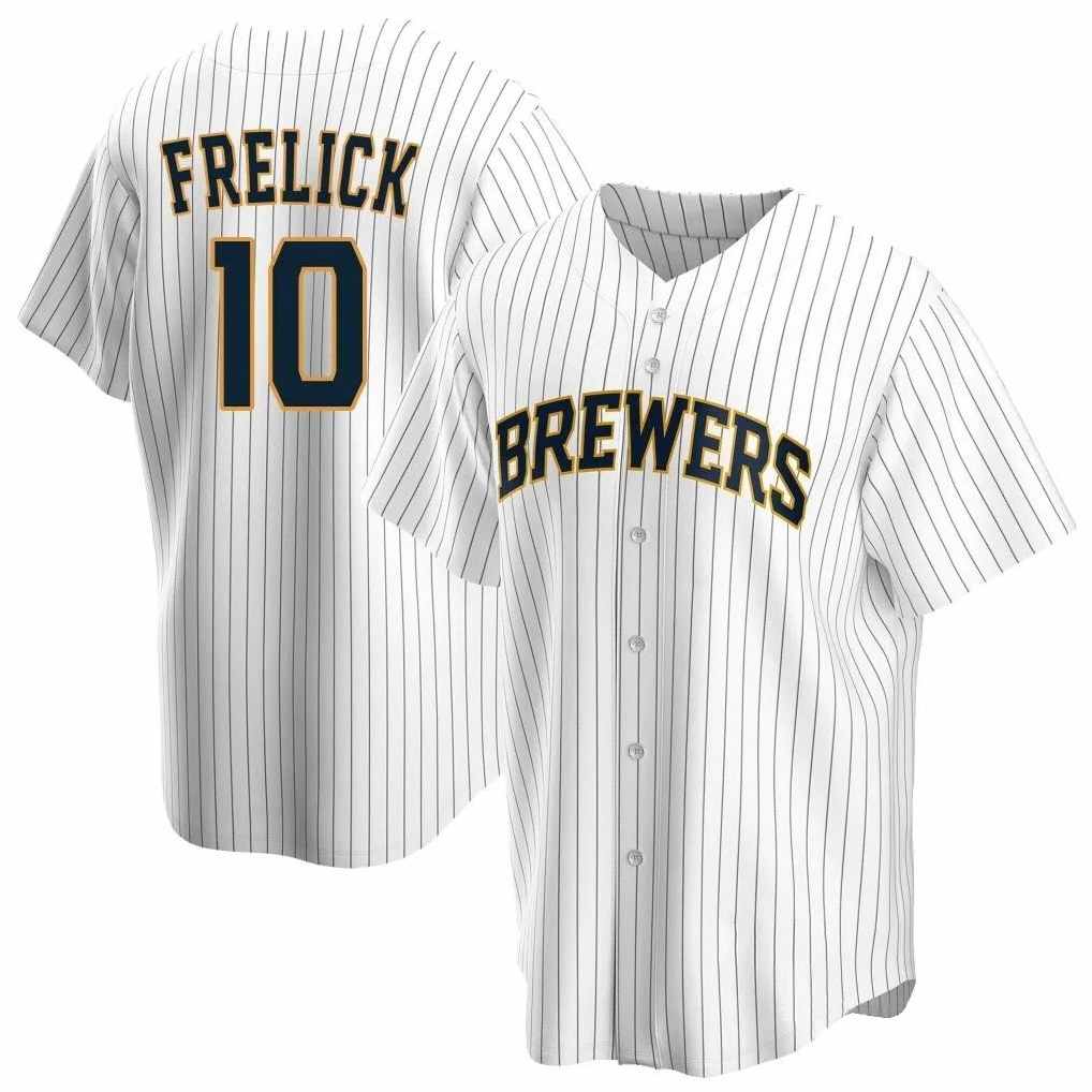 Milwaukee Brewers #10 Sal Frelick Player White MIKSHPS Home Game Stitched Jerseys