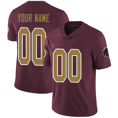 Custom W.Redskins Alternate Burgundy Red MIKSHPS Vapor Untouchable 80th Anniversary Limited Jersey