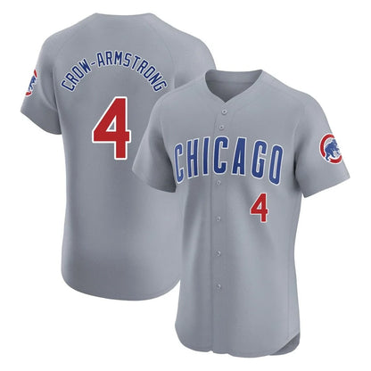 Chicago Cubs #4 Pete Crow-Armstrong Player Gray MIKSHPS Road Limited Elite Home Stitched Jerseys