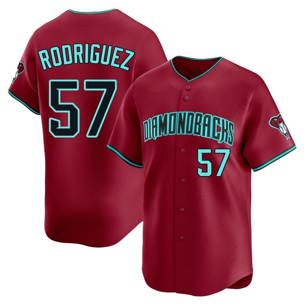 Arizona Diamondbacks #57 Eduardo Rodriguez Player Red MIKSHPS Limited Home Game Stitched Jerseys