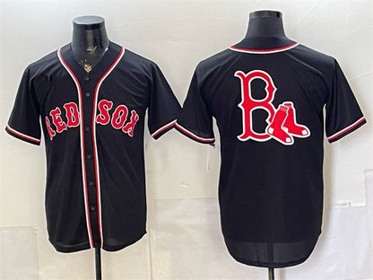 Boston Red Sox Team Big Logo 2026 Fashion Replica Black MIKSHPS Out Stitched Jersey