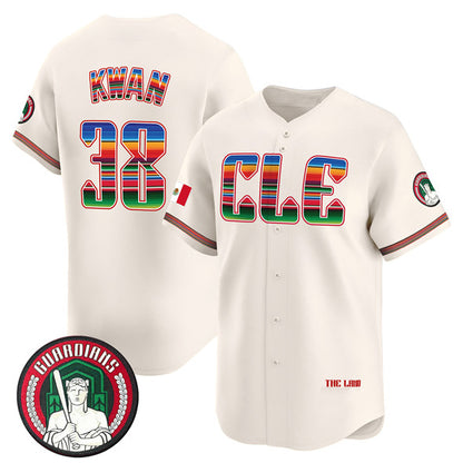 Cleveland Guardians #38 Steven Kwan Cream MIKSHPS Mexico Vapor Premier Limited Stitched Jersey