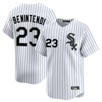Chicago White Sox #23 Andrew Benintendi Player White MIKSHPS Stripe Limited Home Stitched Jerseys