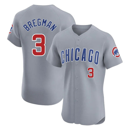 Chicago Cubs #3 Alex Bregman Player Gray MIKSHPS Road Limited Elite Home Stitched Jerseys