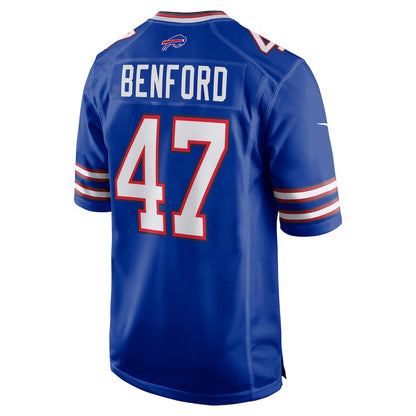 B.Bills #47 Christian Benford Royal MIKSHPS Game Jersey