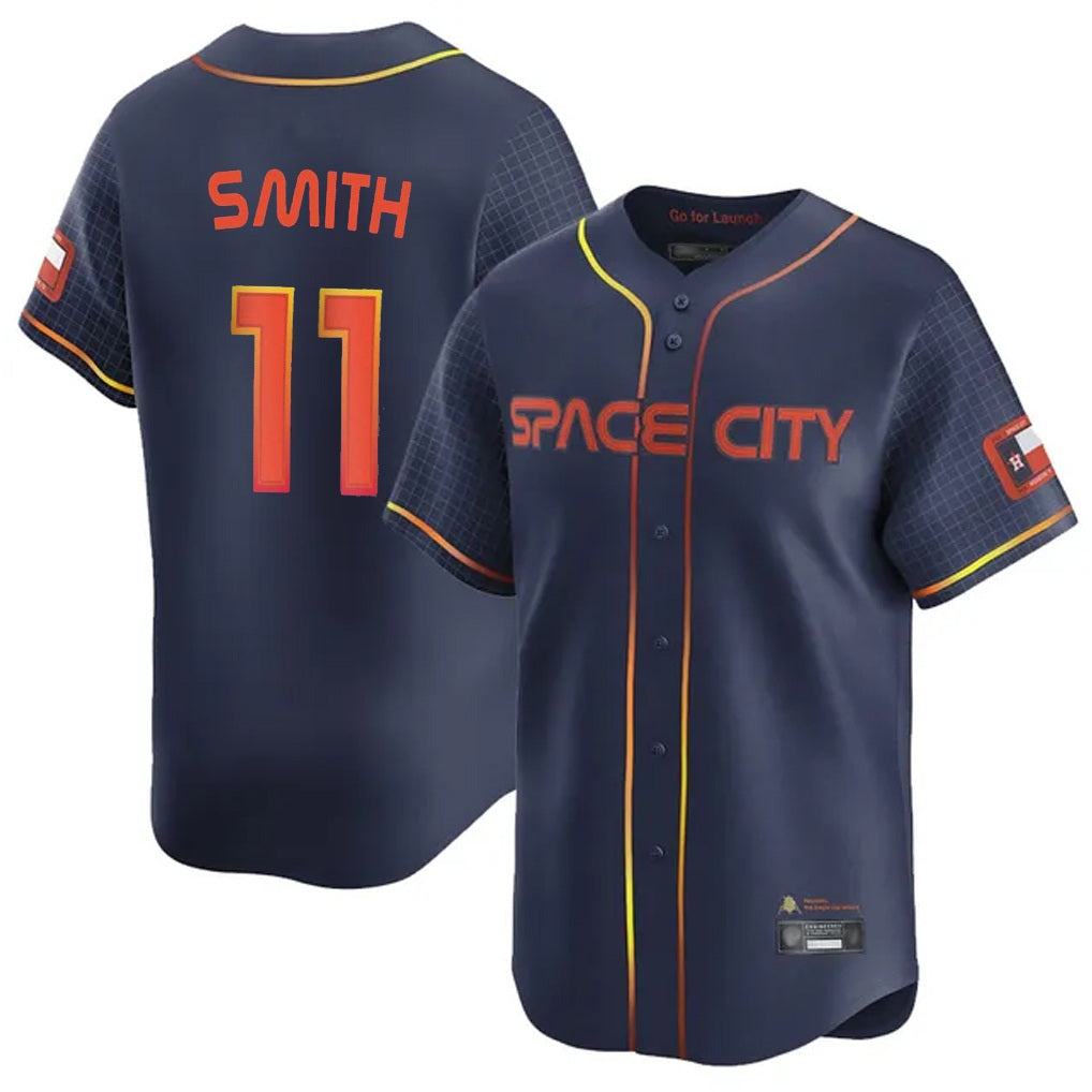 Houston Astros #11 Cam Smith Player Navy MIKSHPS City Connect Home Limited Stitched Jerseys