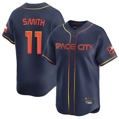 Houston Astros #11 Cam Smith Player Navy MIKSHPS City Connect Home Limited Stitched Jerseys