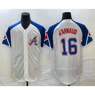Atlanta Braves #16 Travis dArnaud White MIKSHPS 2023 City Connect Flex Base Stitched Jersey