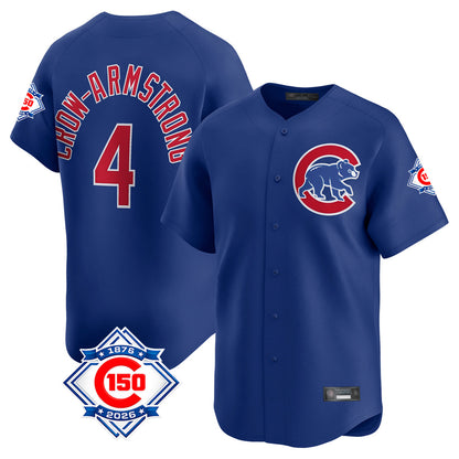 Chicago Cubs #4 Pete Crow-Armstrong Player Royal MIKSHPS 150th Anniversary Limited Home Stitched Jerseys