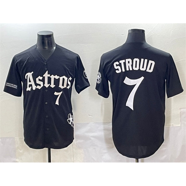 Houston Astros #7 C.J. Stroud Black MIKSHPS Gothic 'Houston Born Barrio Raised' Limited Stitched Jersey