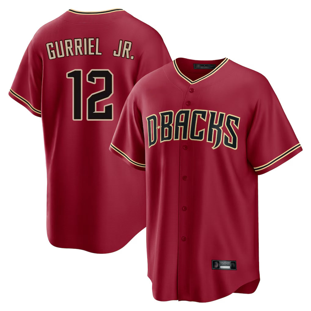 Arizona Diamondbacks #12 Lourdes Gurriel Jr Player Red MIKSHPS Home Game Stitched Jerseys