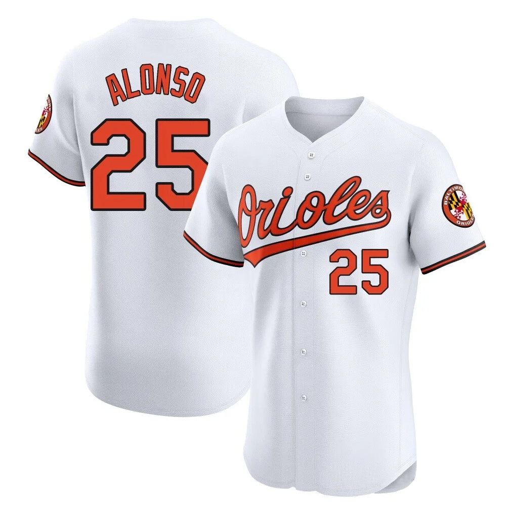 Baltimore Orioles #25 Pete Alonso Player White MIKSHPS Limited Elite Home Game Stitched Jerseys
