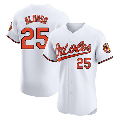 Baltimore Orioles #25 Pete Alonso Player White MIKSHPS Limited Elite Home Game Stitched Jerseys