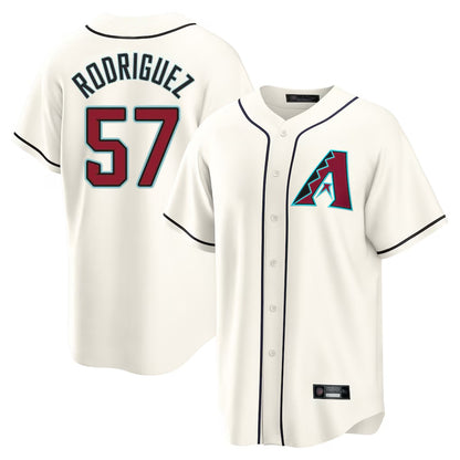 Arizona Diamondbacks #57 Eduardo Rodriguez Player Cream MIKSHPS Home Game Stitched Jerseys