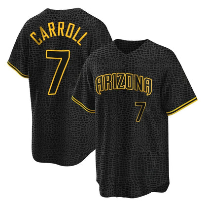 Arizona Diamondbacks #7 Corbin Carroll Player Black MIKSHPS Snake Skin City Home Game Stitched Jerseys