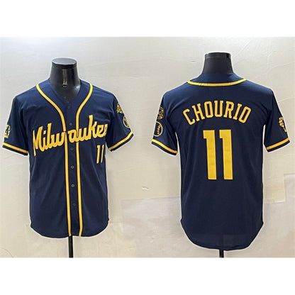 Milwaukee Brewers #11 Jackson Chourio White MIKSHPS 2024 Alternate Limited Stitched Jersey