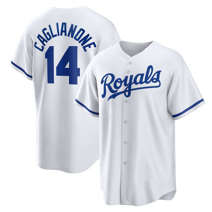 Kansas City Royals #14 Jac Caglianone White MIKSHPS Home Replica Jersey