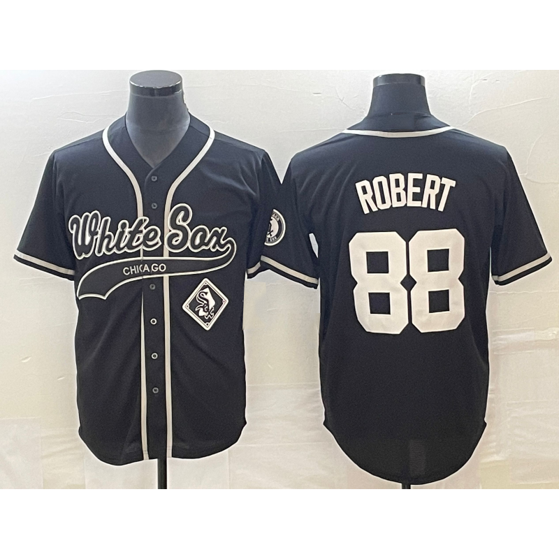 Chicago White Sox #88 Luis Robert Black MIKSHPS Cool Base Stitched Jersey