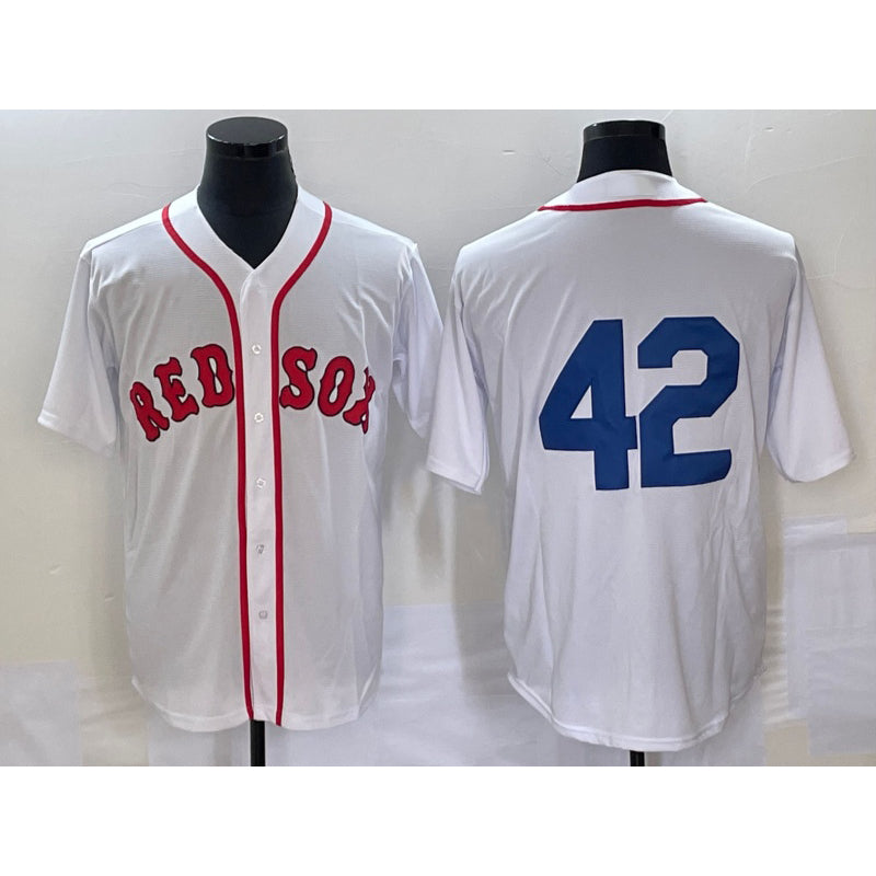 Boston Red Sox #42 Jackie Robinson White MIKSHPS Cool Base Stitched Jersey