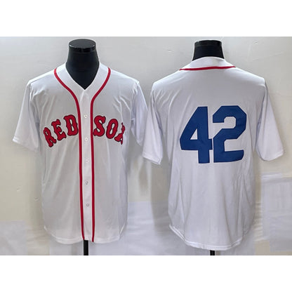 Boston Red Sox #42 Jackie Robinson White MIKSHPS Cool Base Stitched Jersey