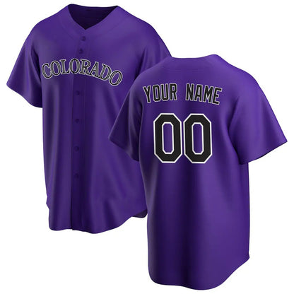 Custom Colorado Rockies Purple MIKSHPS Alternate Replica Jersey