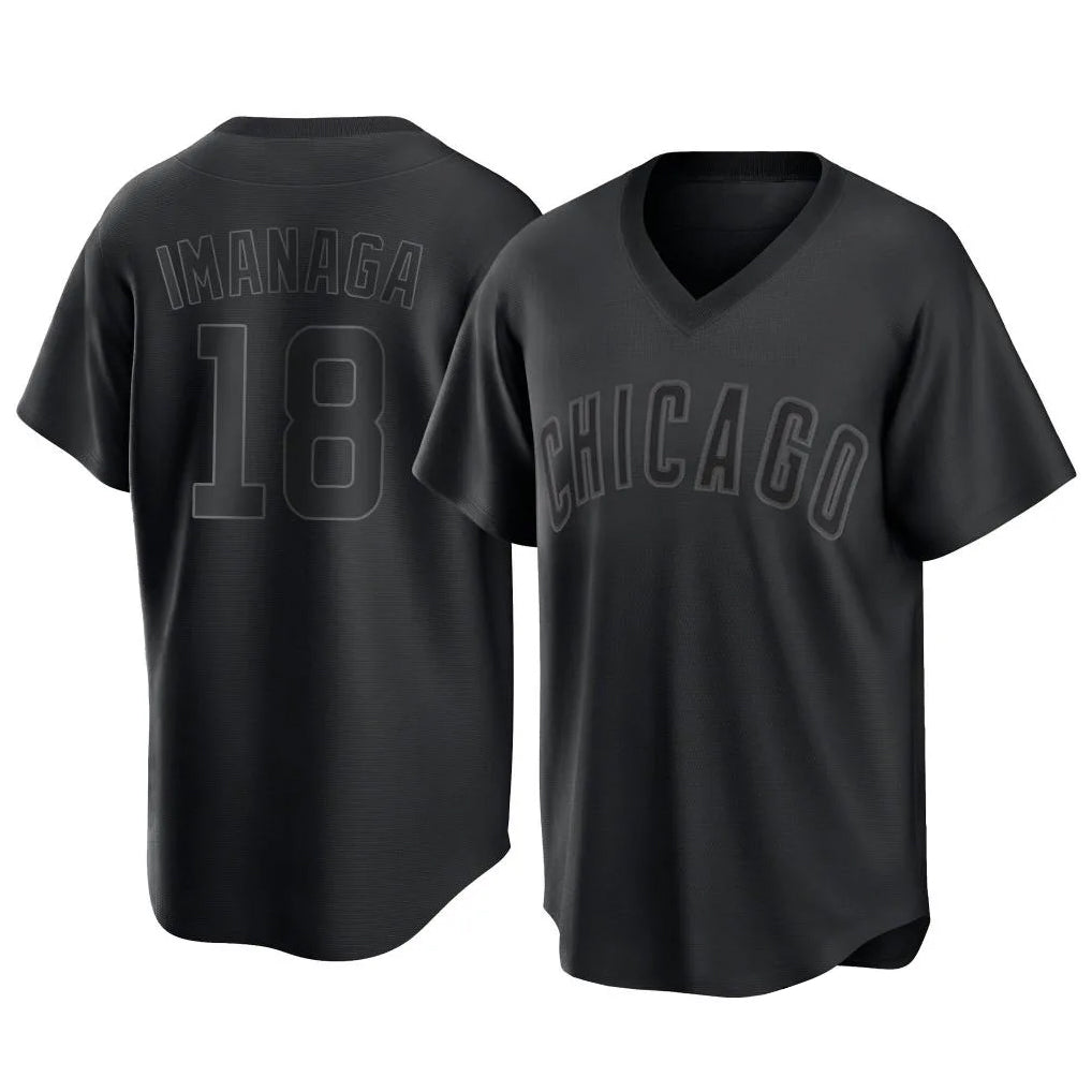 Chicago Cubs #18 Shota Imanaga Player Black MIKSHPS T-shirt Home Game Stitched Jerseys