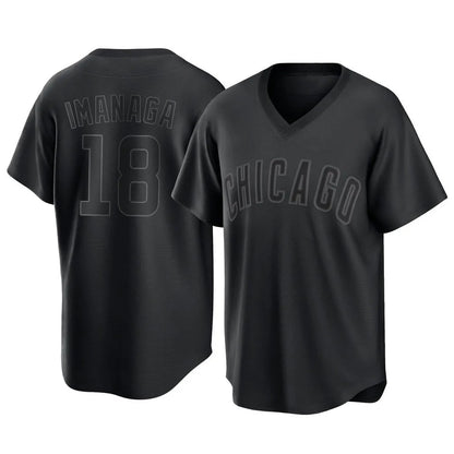 Chicago Cubs #18 Shota Imanaga Player Black MIKSHPS T-shirt Home Game Stitched Jerseys