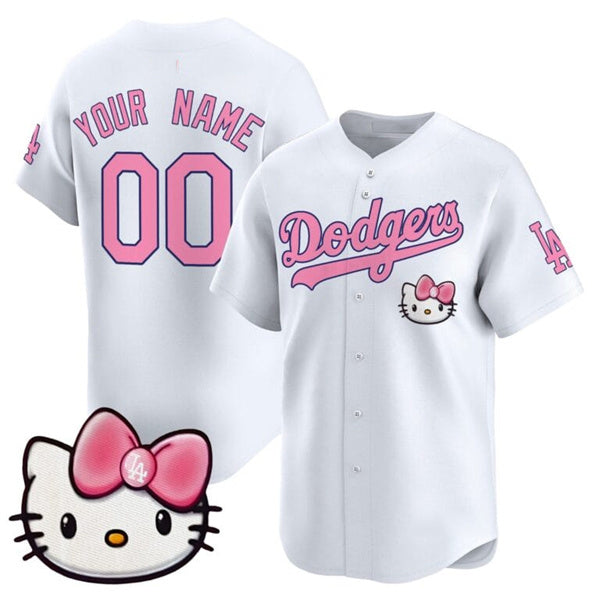 Custom Los Angeles Dodgers ACTIVE PLAYER White MIKSHPS 2025 Hello Kitty Vapor Premier Limited Stitched Jersey