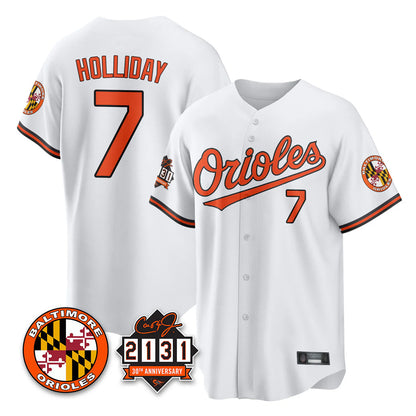 Baltimore Orioles #7 Jackson Holliday Player White MIKSHPS 30th Anniversary of 2131 Home Game Stitched Jerseys