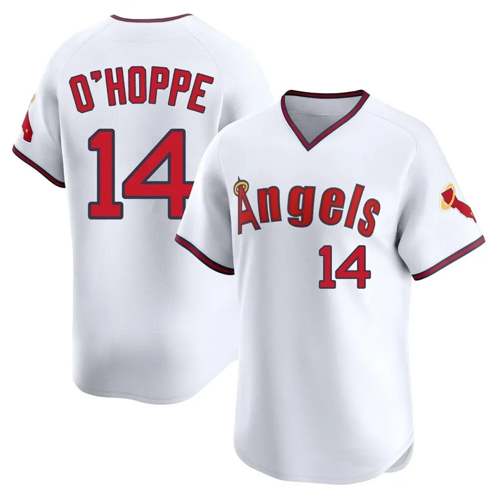 Los Angeles Angels #14 Logan O'Hoppe Player White MIKSHPS T-shirt Home Limited Stitched Jerseys