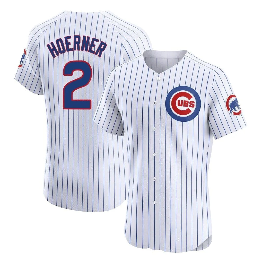 Chicago Cubs #2 Nico Hoerner Player White MIKSHPS Limited Elite Home Game Stitched Jerseys