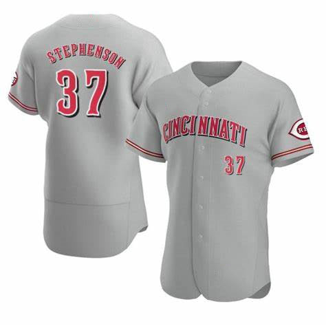 Cincinnati Reds #37 Tyler Stephenson Grey MIKSHPS Stitched Flex Base Jersey