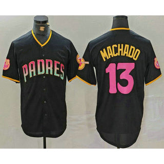 San Diego Padres #13 Manny Machado Black MIKSHPS 20th Anniversary Cool Base Stitched Jersey