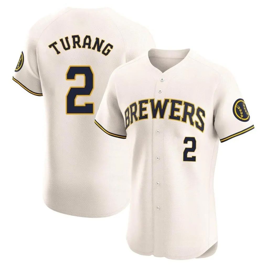 Milwaukee Brewers #2 Brice Turang Player Cream MIKSHPS Home Limited Elite Stitched Jerseys