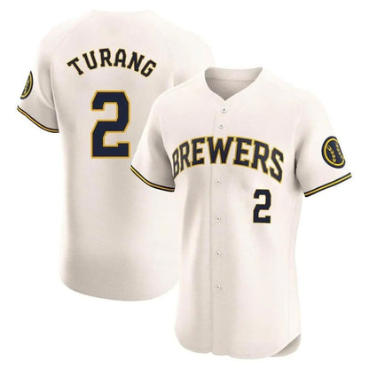 Milwaukee Brewers #2 Brice Turang Player Cream MIKSHPS Home Limited Elite Stitched Jerseys